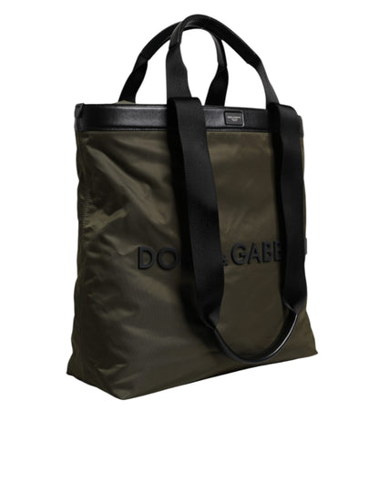 Sac fourre-tout à bandoulière en nylon vert militaire Dolce &amp; Gabbana