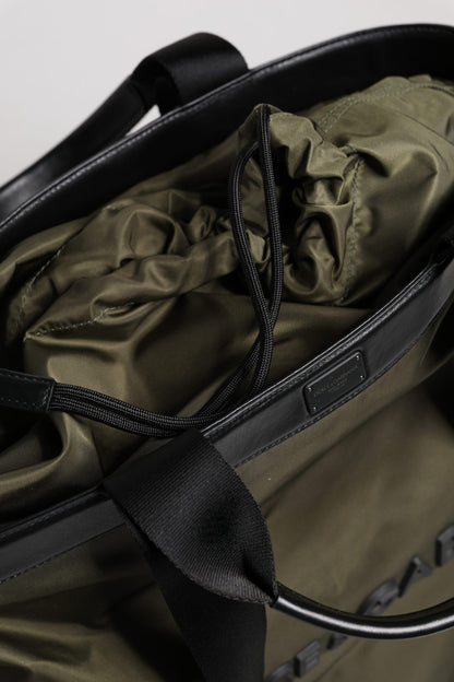 Sac fourre-tout à bandoulière en nylon vert militaire Dolce &amp; Gabbana