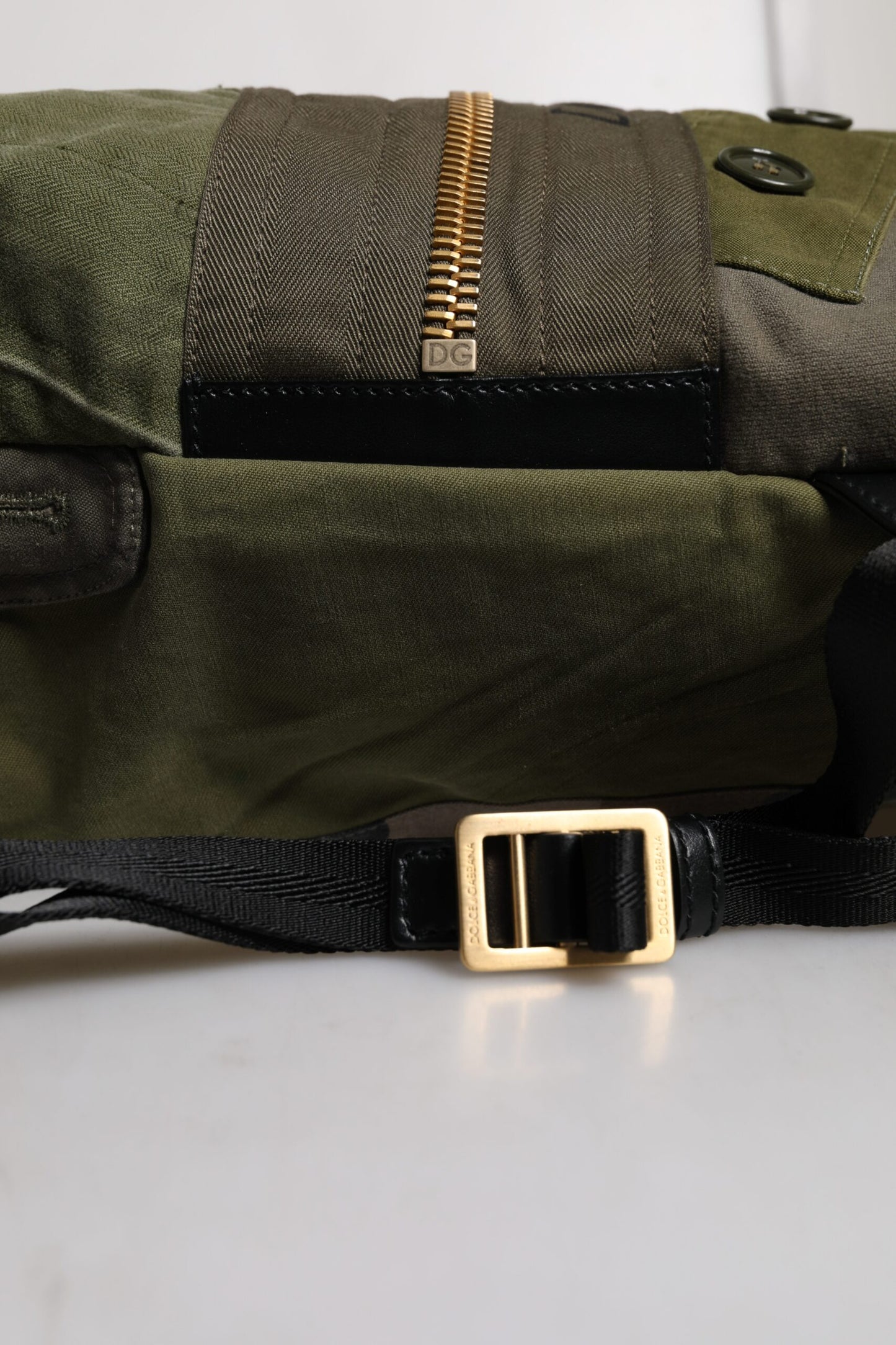 Sac à dos patchwork vert militaire Dolce &amp; Gabbana