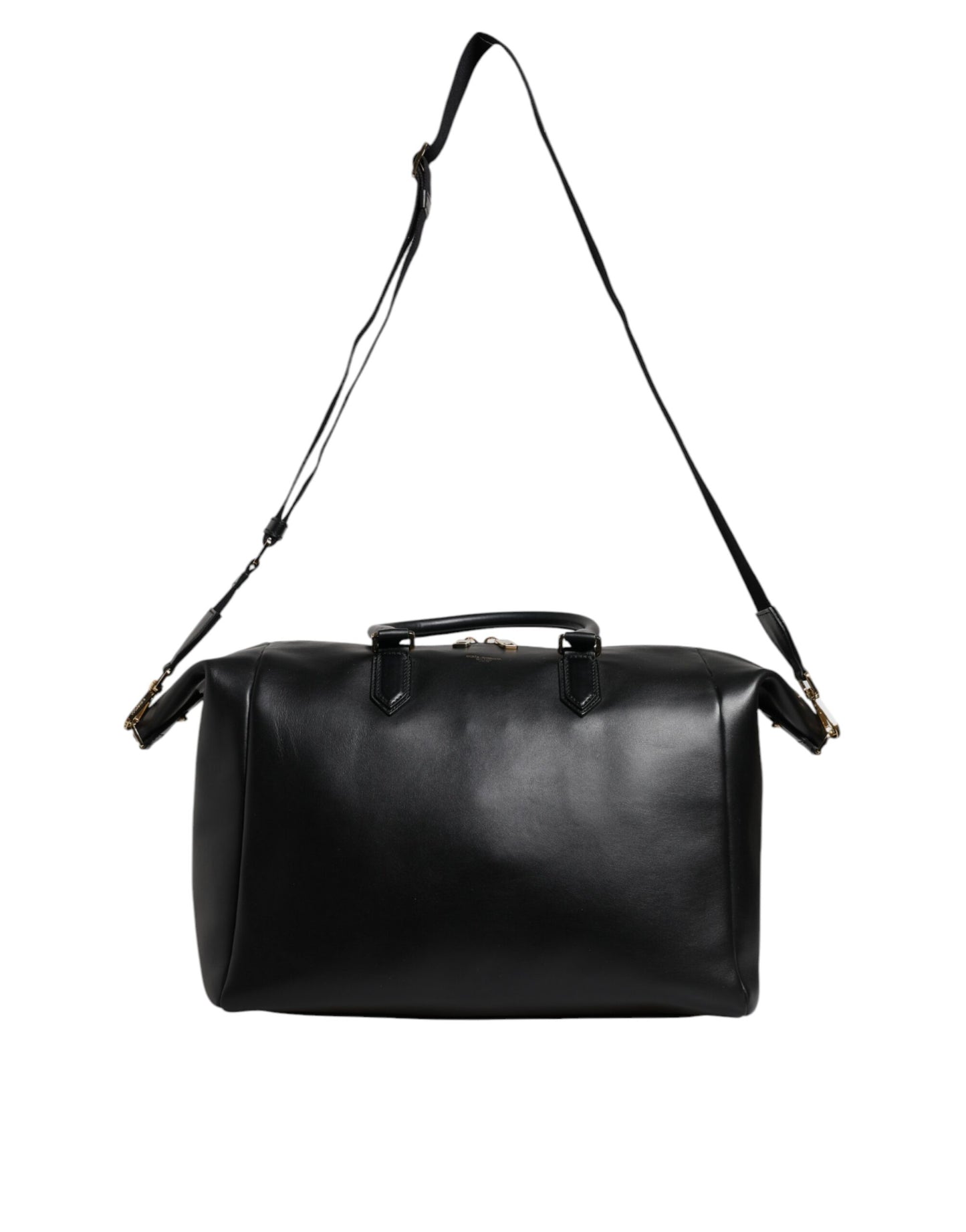Sac de voyage à bandoulière en cuir de veau noir Dolce &amp; Gabbana