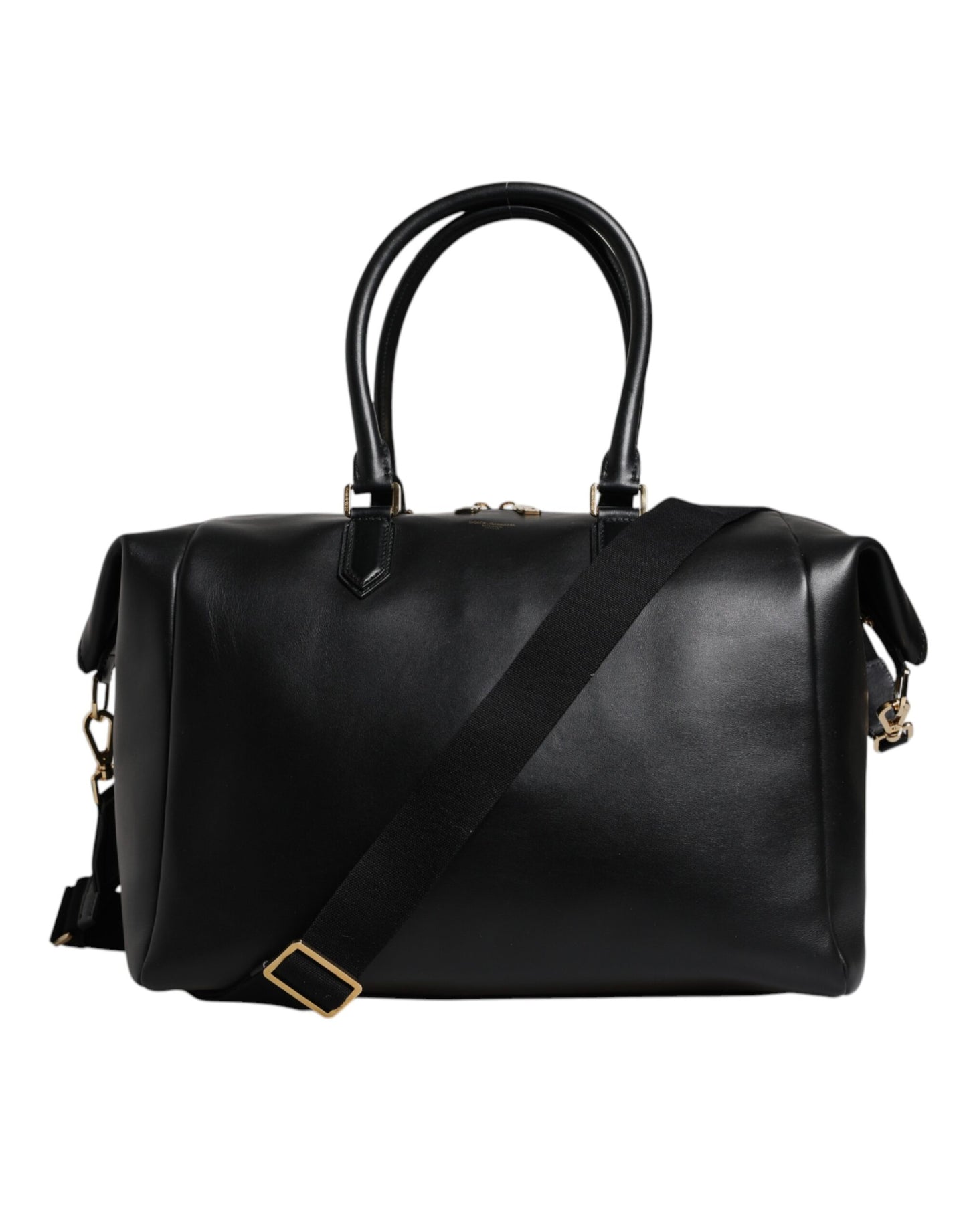 Sac de voyage à bandoulière en cuir de veau noir Dolce &amp; Gabbana