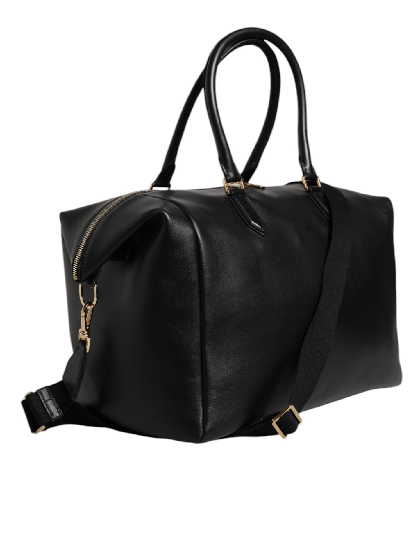 Sac de voyage à bandoulière en cuir de veau noir Dolce &amp; Gabbana
