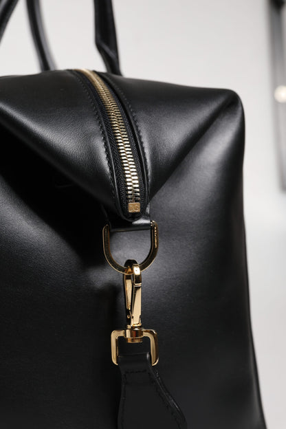 Sac de voyage à bandoulière en cuir de veau noir Dolce &amp; Gabbana