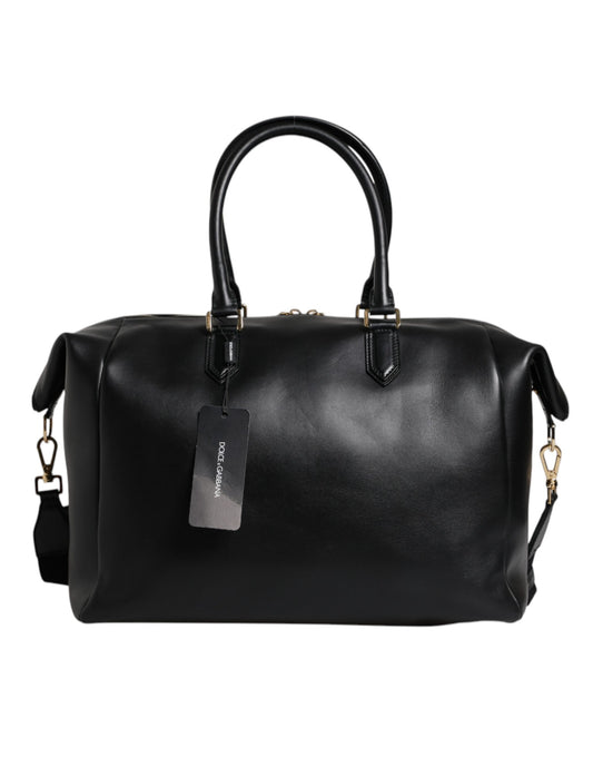 Sac de voyage à bandoulière en cuir de veau noir Dolce &amp; Gabbana