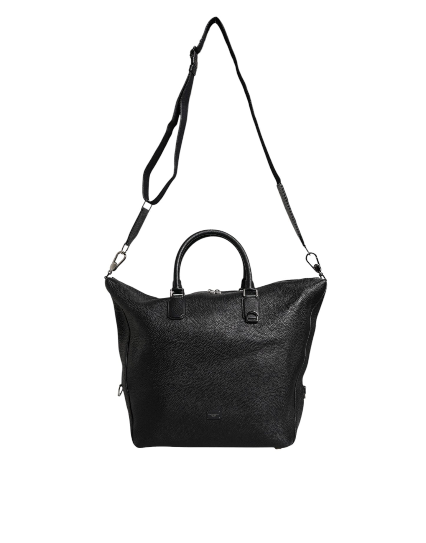 Sac de voyage à bandoulière en cuir de veau noir Dolce &amp; Gabbana