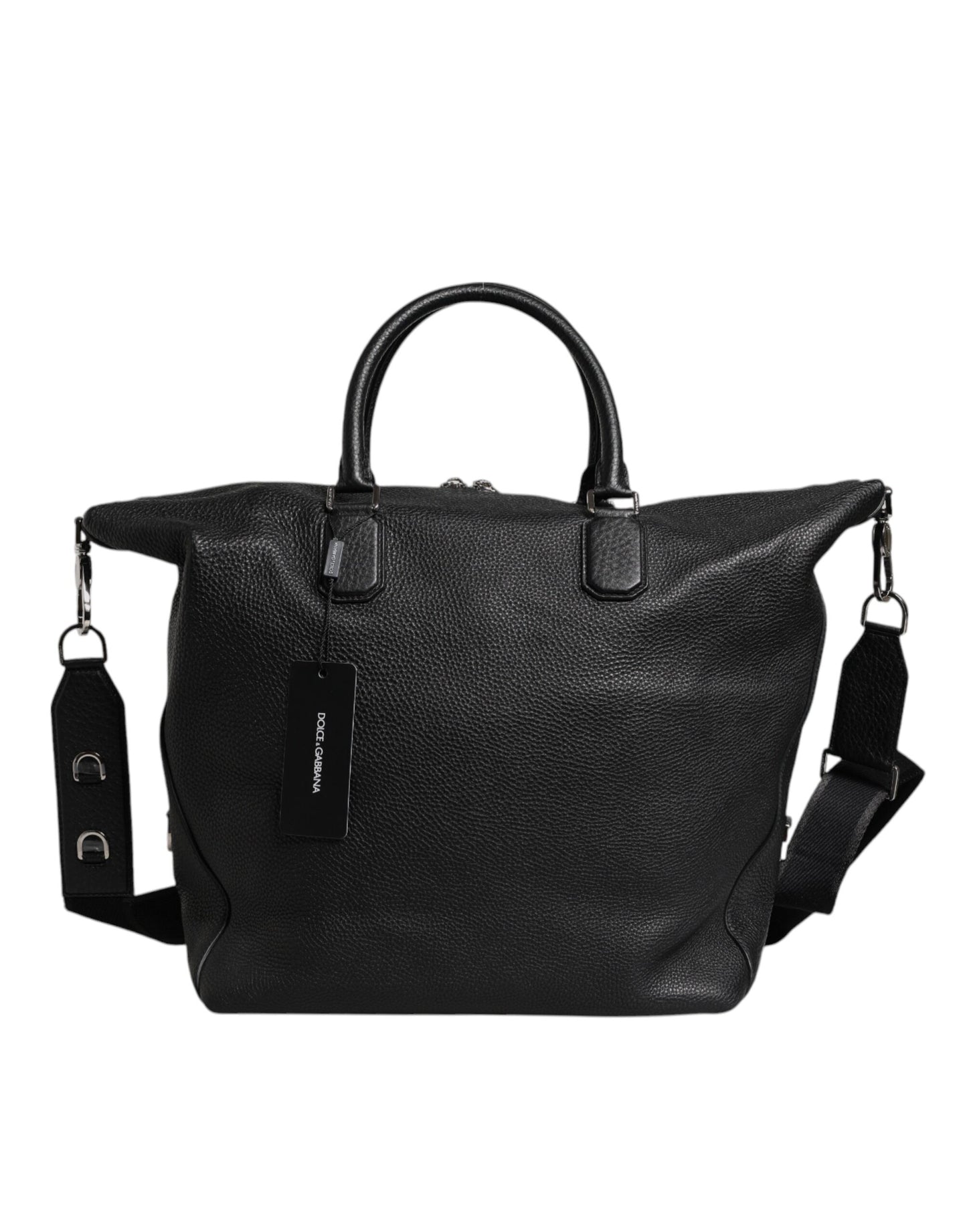 Sac de voyage à bandoulière en cuir de veau noir Dolce &amp; Gabbana