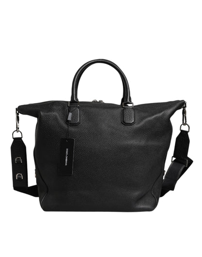 Sac de voyage à bandoulière en cuir de veau noir Dolce &amp; Gabbana