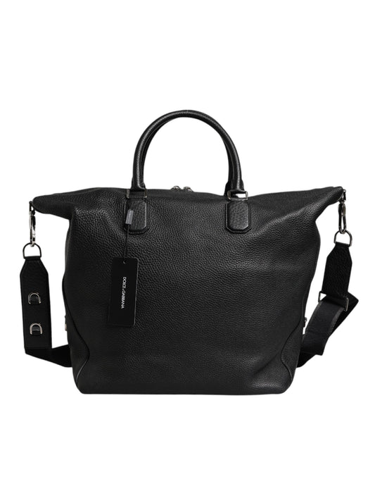 Sac de voyage à bandoulière en cuir de veau noir Dolce &amp; Gabbana