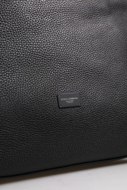Sac de voyage à bandoulière en cuir de veau noir Dolce &amp; Gabbana