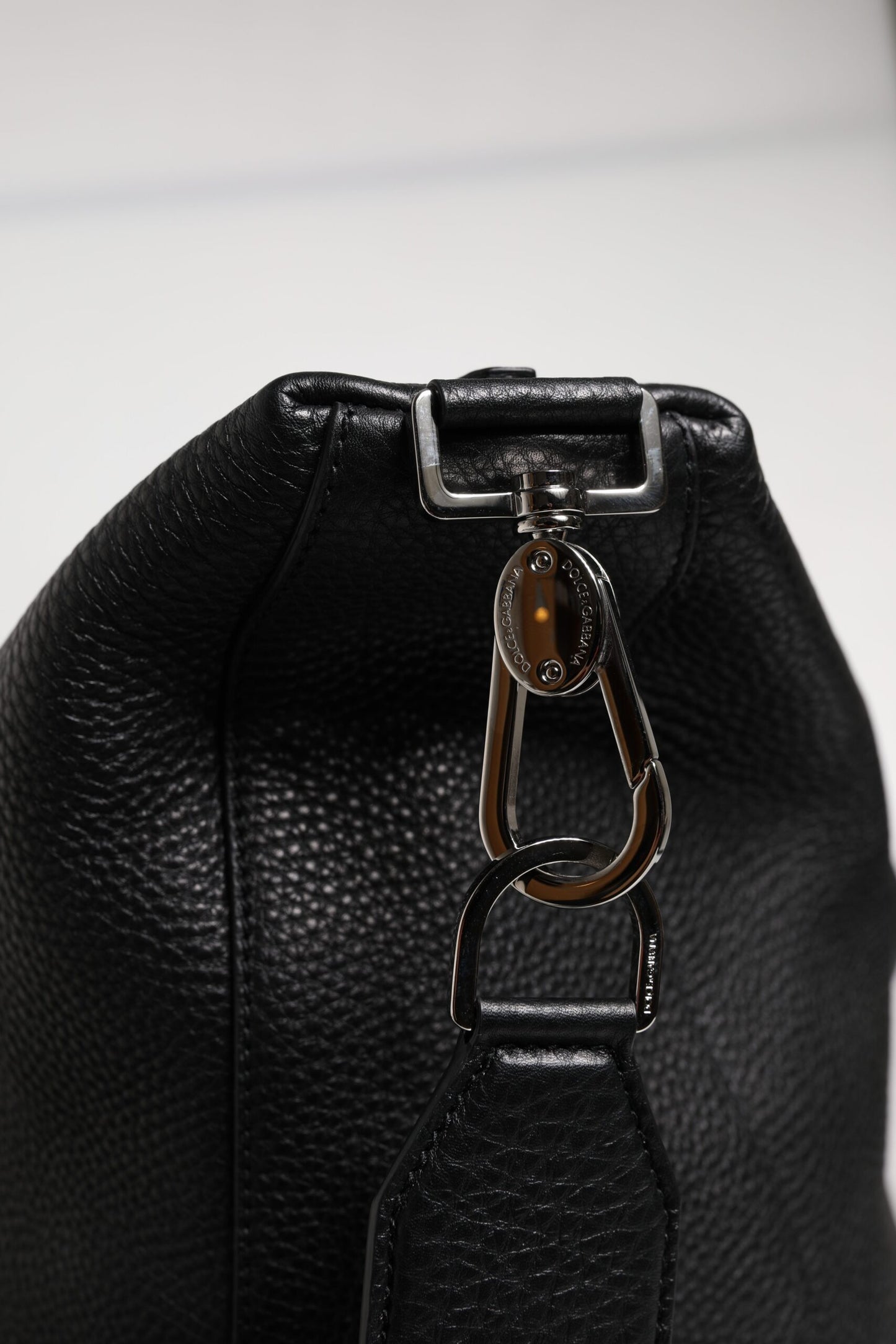 Sac de voyage à bandoulière en cuir de veau noir Dolce &amp; Gabbana