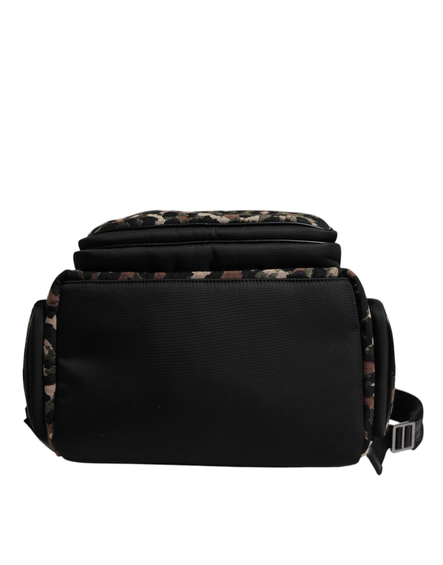 Dolce &amp; Gabbana Multicolor Leopard Print DG Logo Plaque Men Backpack Bag