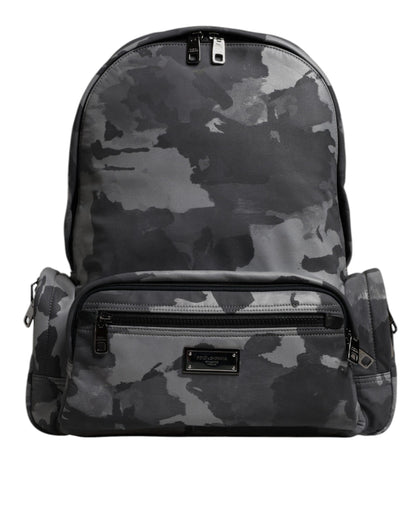 Sac à dos Dolce &amp; Gabbana en coton gris avec plaque logo camouflage