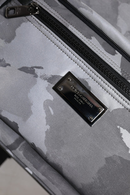 Sac à dos Dolce &amp; Gabbana en coton gris avec plaque logo camouflage