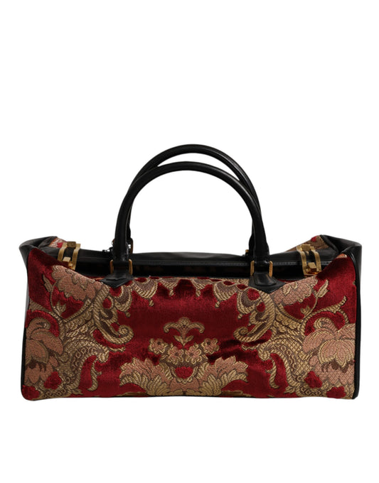Sac fourre-tout de voyage Dolce &amp; Gabbana en cuir brocart et velours multicolore
