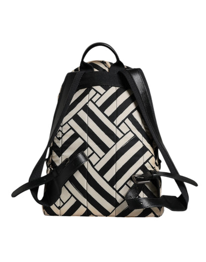 Sac à dos de voyage Dolce &amp; Gabbana en cuir et nylon noir et blanc
