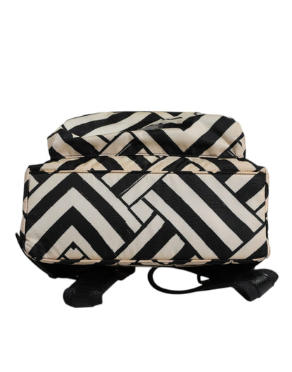 Sac à dos de voyage Dolce &amp; Gabbana en cuir et nylon noir et blanc