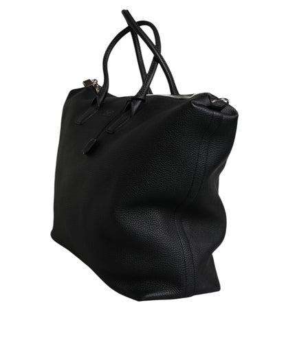 Sac de voyage à bandoulière en cuir de veau noir Dolce &amp; Gabbana