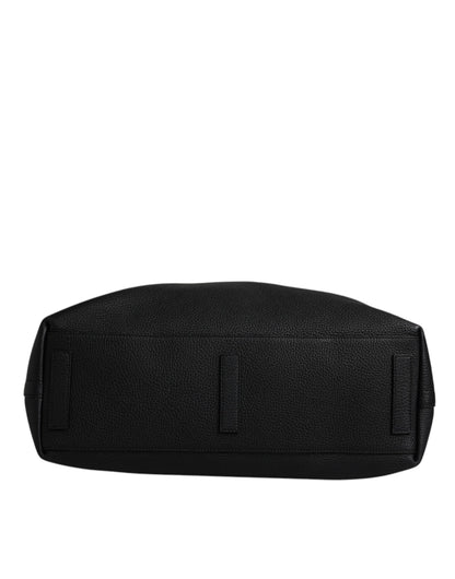 Sac de voyage à bandoulière en cuir de veau noir Dolce &amp; Gabbana
