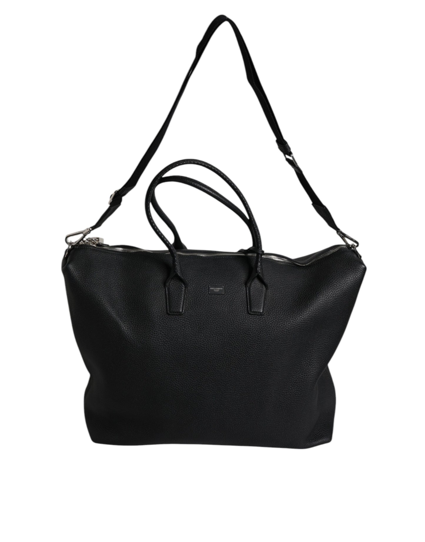 Sac de voyage à bandoulière en cuir de veau noir Dolce &amp; Gabbana
