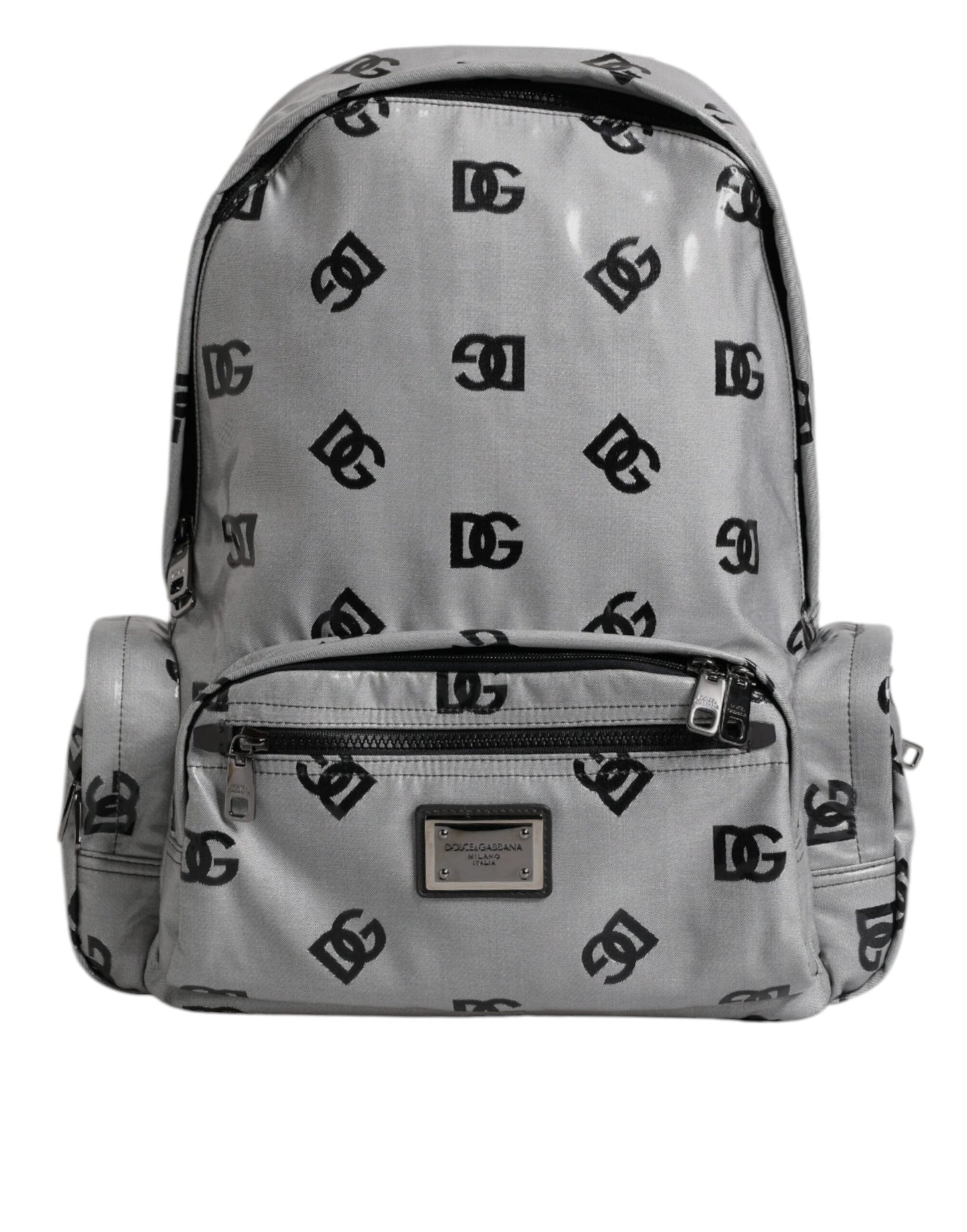Sac à dos Dolce &amp; Gabbana en polyester gris et noir avec logo DG
