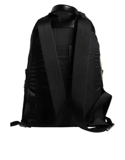 Sac à dos de voyage scolaire en polyamide à bande logo noire Dolce &amp; Gabbana