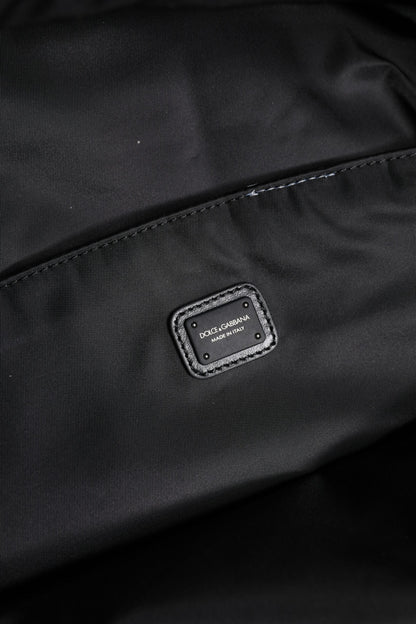 Sac à dos de voyage scolaire en polyamide à bande logo noire Dolce &amp; Gabbana