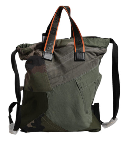 Sac à dos patchwork vert militaire Dolce &amp; Gabbana