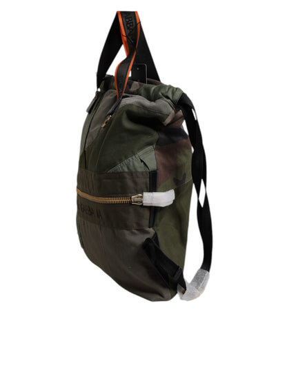Sac à dos patchwork vert militaire Dolce &amp; Gabbana