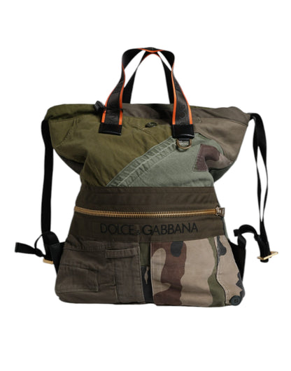 Sac à dos patchwork vert militaire Dolce &amp; Gabbana