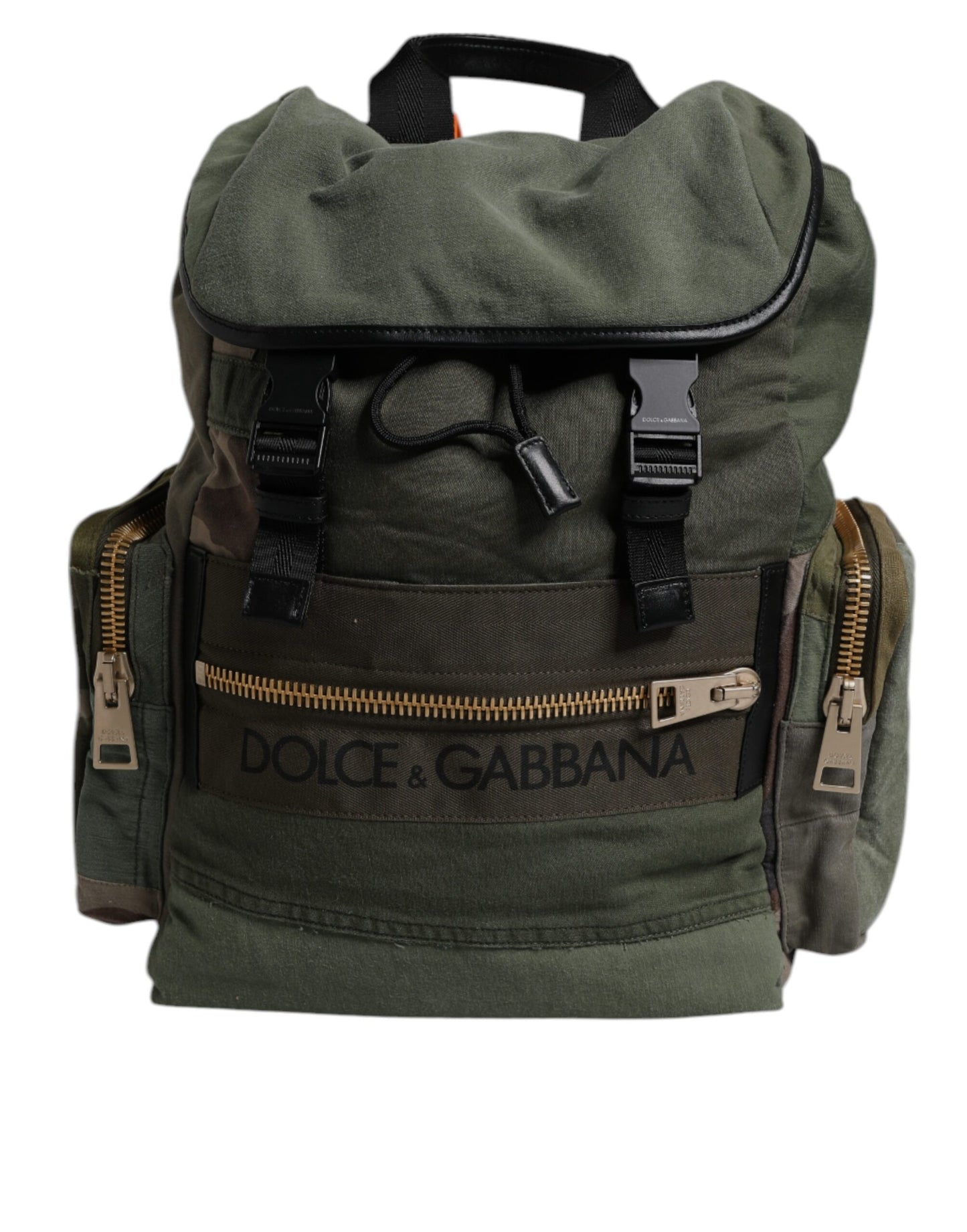 Sac à dos de voyage patchwork vert militaire Dolce &amp; Gabbana