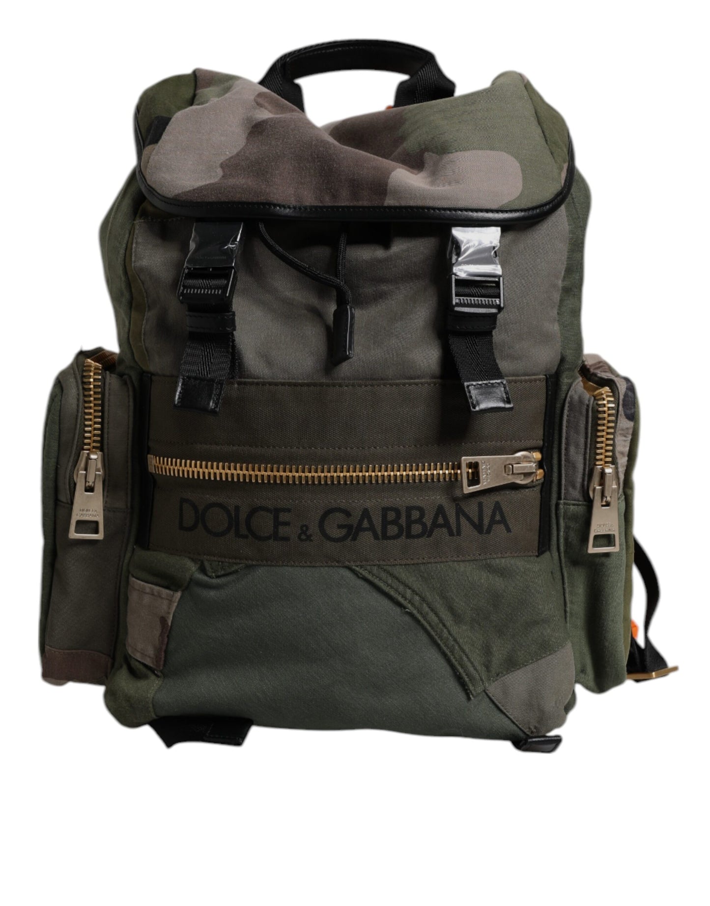 Sac à dos de voyage patchwork vert militaire Dolce &amp; Gabbana