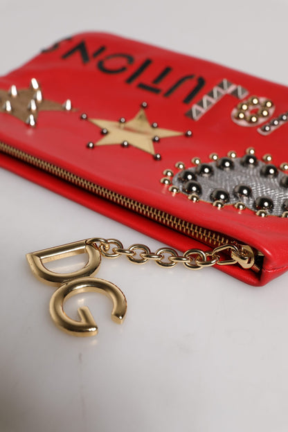 Pochette en cuir ornée Dolce &amp; Gabbana Red Revolutions