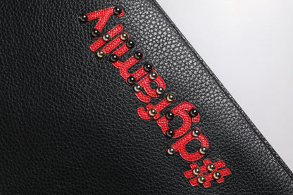 Pochette en cuir noir à ornements Dolce &amp; Gabbana #DGFamily