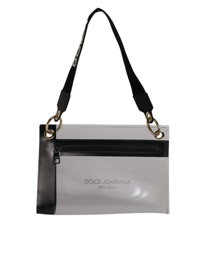 Dolce &amp; Gabbana Clear PVC Leather Pouch Shoulder Strap Bag