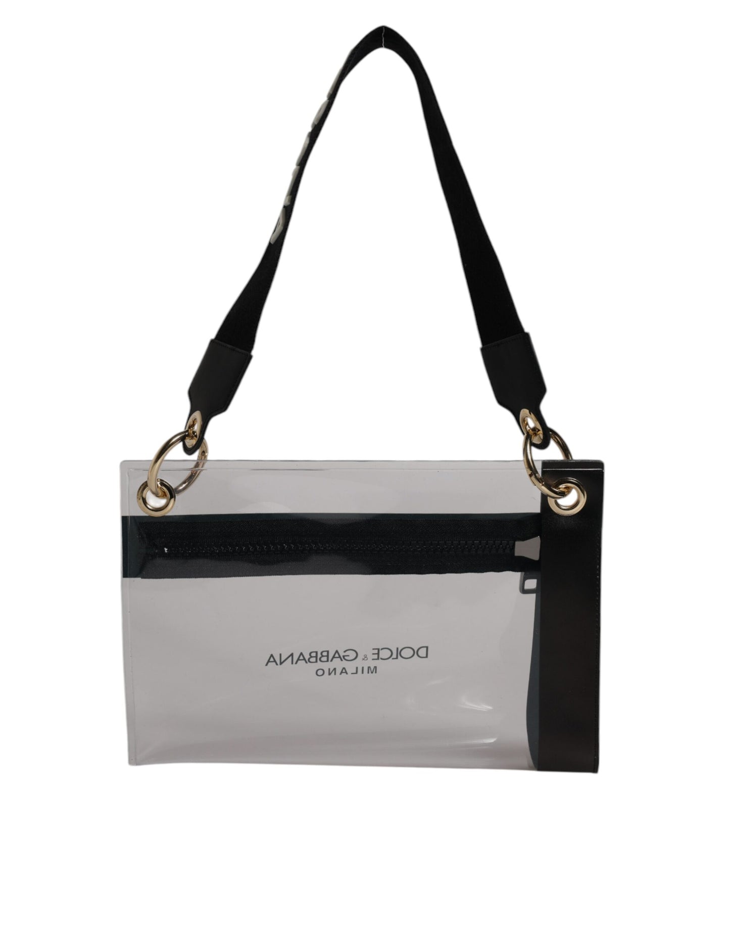 Dolce &amp; Gabbana Clear PVC Leather Pouch Shoulder Strap Bag