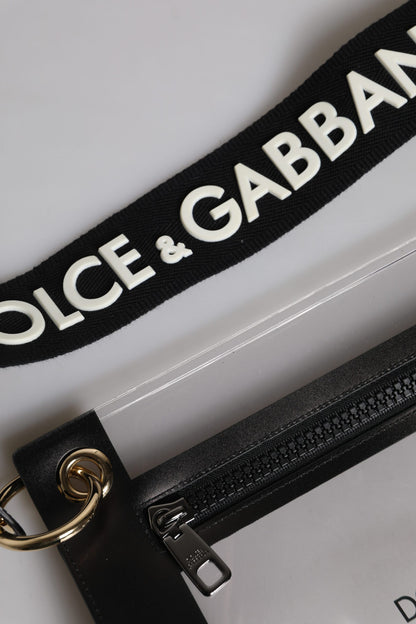 Dolce &amp; Gabbana Clear PVC Leather Pouch Shoulder Strap Bag