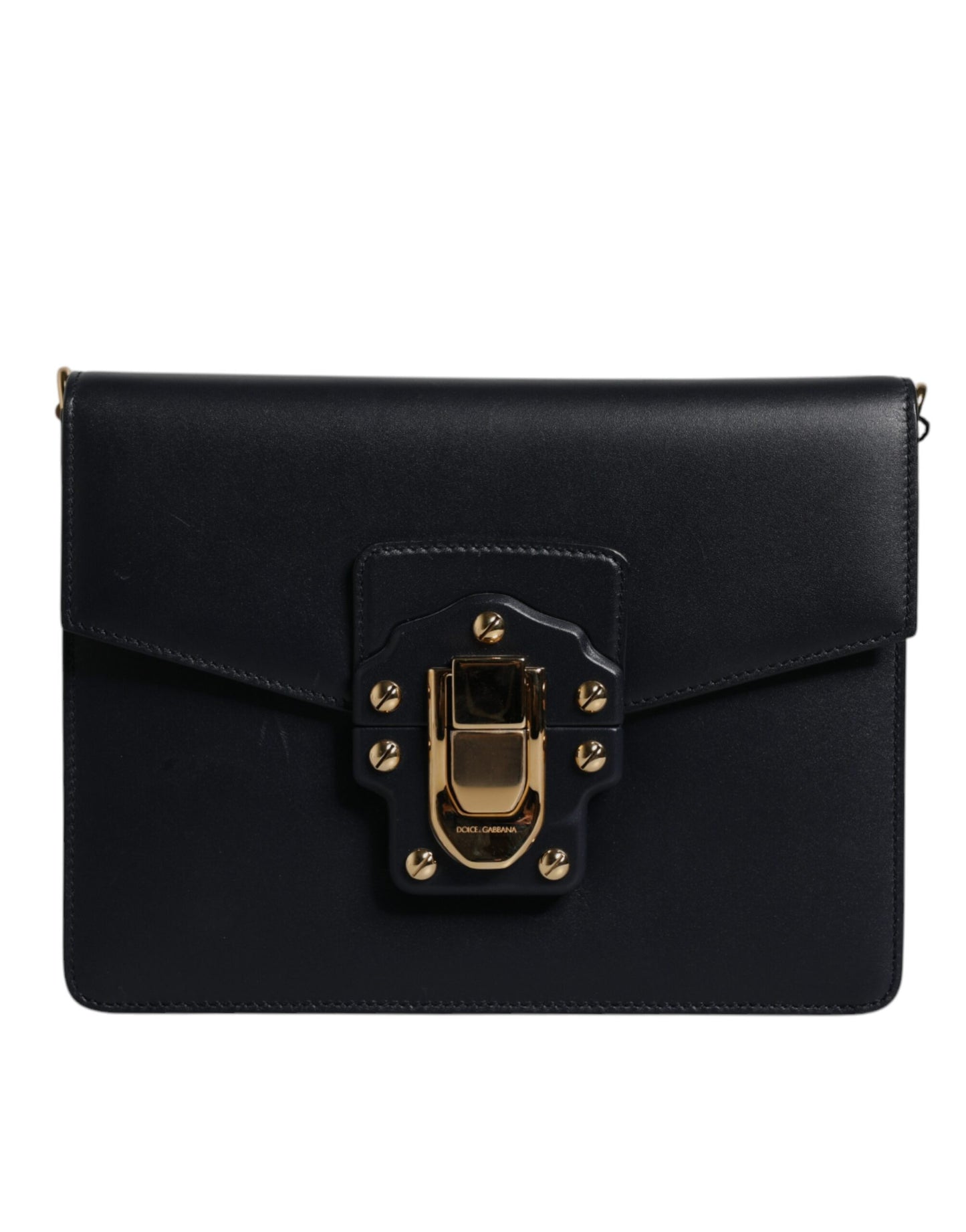 Dolce &amp; Gabbana Black Calfskin Leather Shoulder Strap Bag