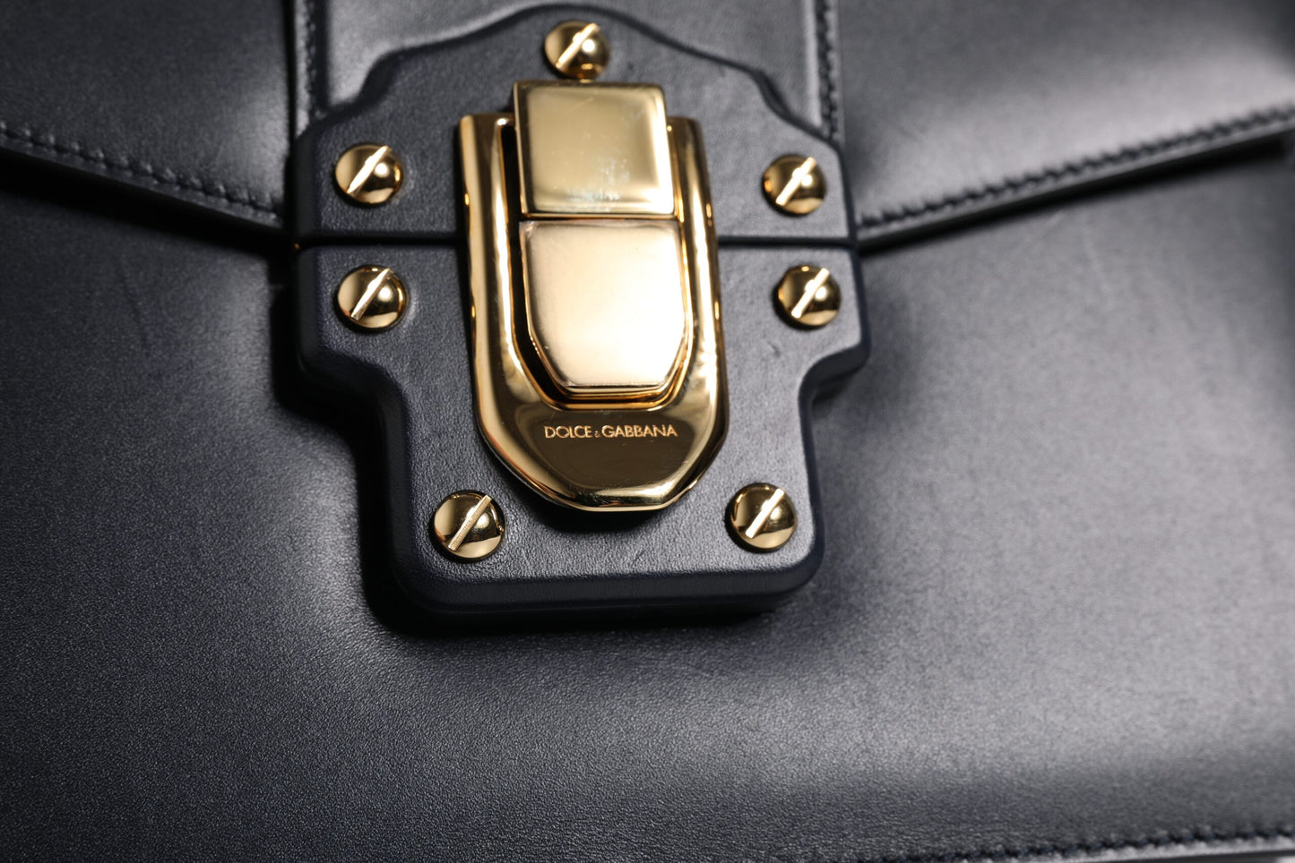 Dolce &amp; Gabbana Black Calfskin Leather Shoulder Strap Bag