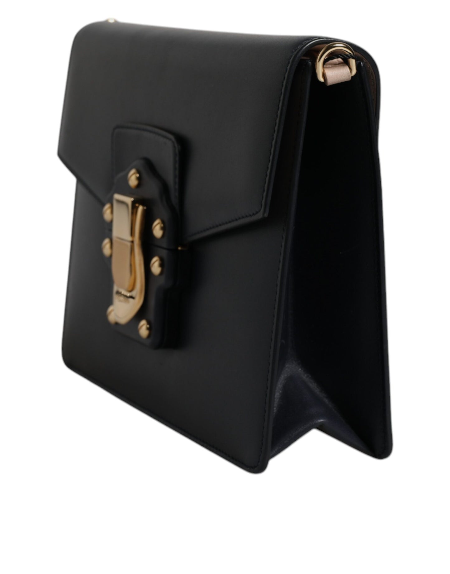 Dolce &amp; Gabbana Black Calfskin Leather Shoulder Strap Bag