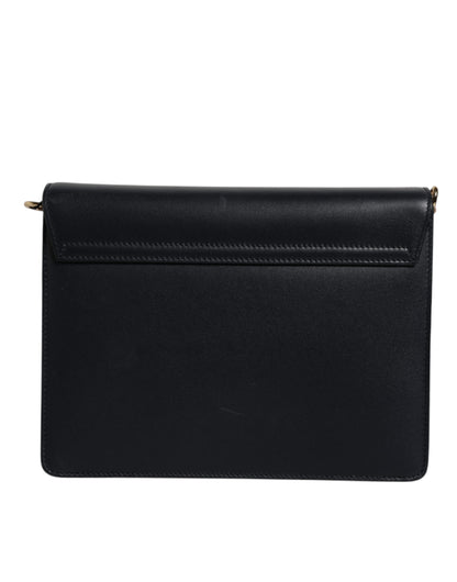 Dolce &amp; Gabbana Black Calfskin Leather Shoulder Strap Bag