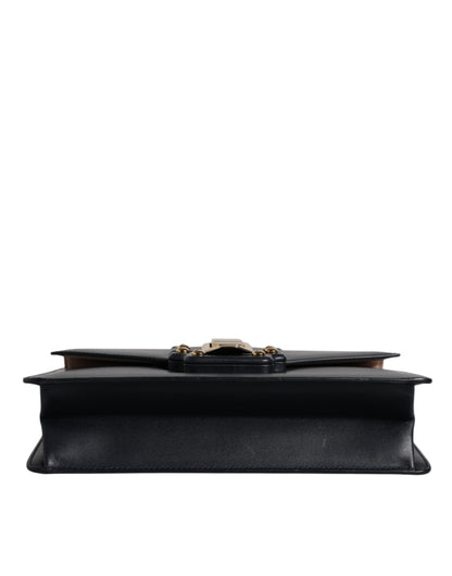 Dolce &amp; Gabbana Black Calfskin Leather Shoulder Strap Bag