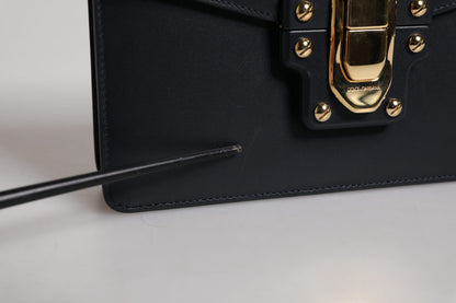 Dolce &amp; Gabbana Black Calfskin Leather Shoulder Strap Bag
