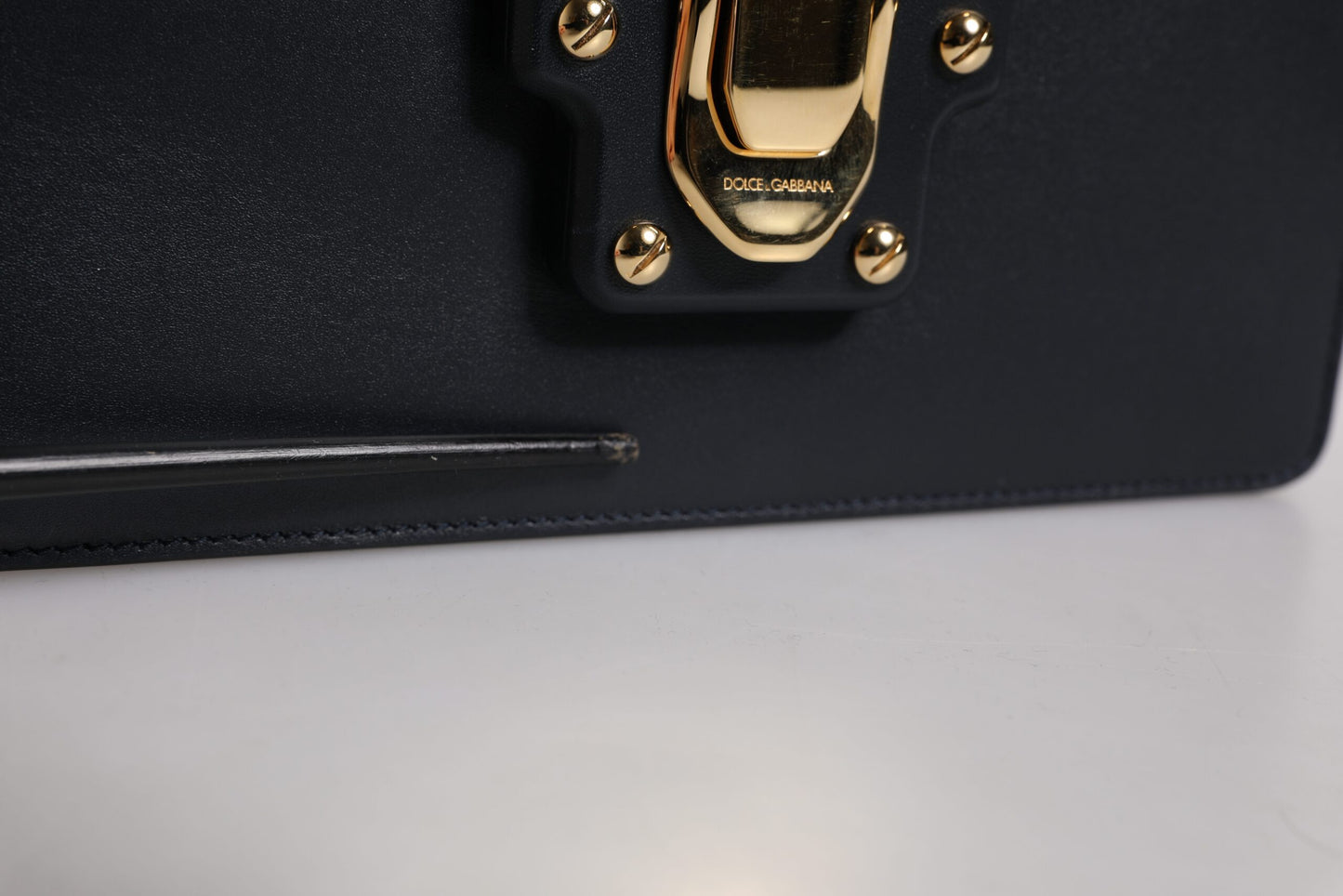 Dolce & Gabbana Black Calfskin Leather Shoulder Strap Bag by Dolce & Gabbana
