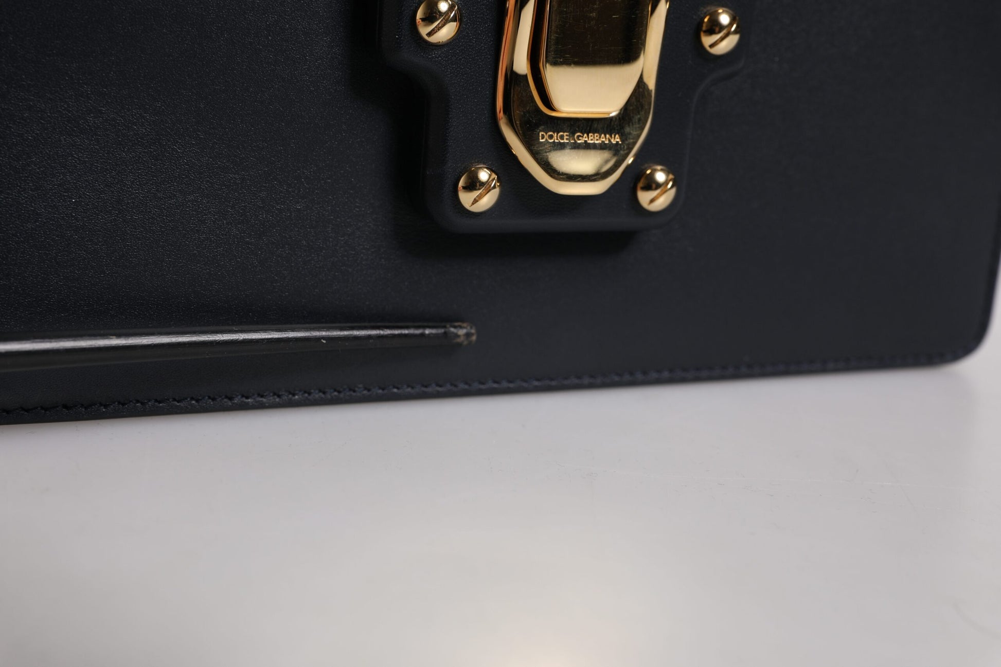 Dolce & Gabbana Black Calfskin Leather Shoulder Strap Bag by Dolce & Gabbana