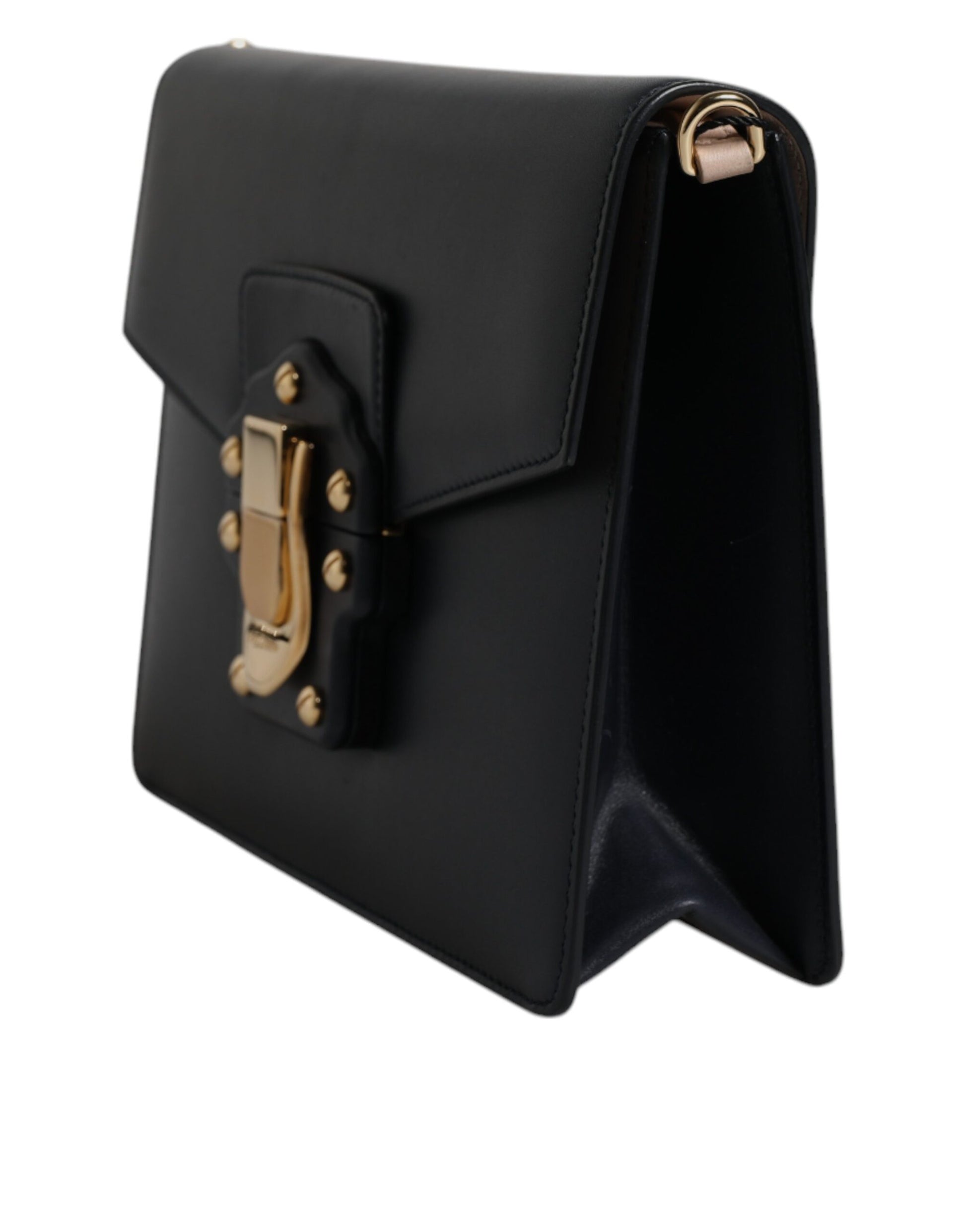 Dolce & Gabbana Black Calfskin Leather Shoulder Strap Bag by Dolce & Gabbana