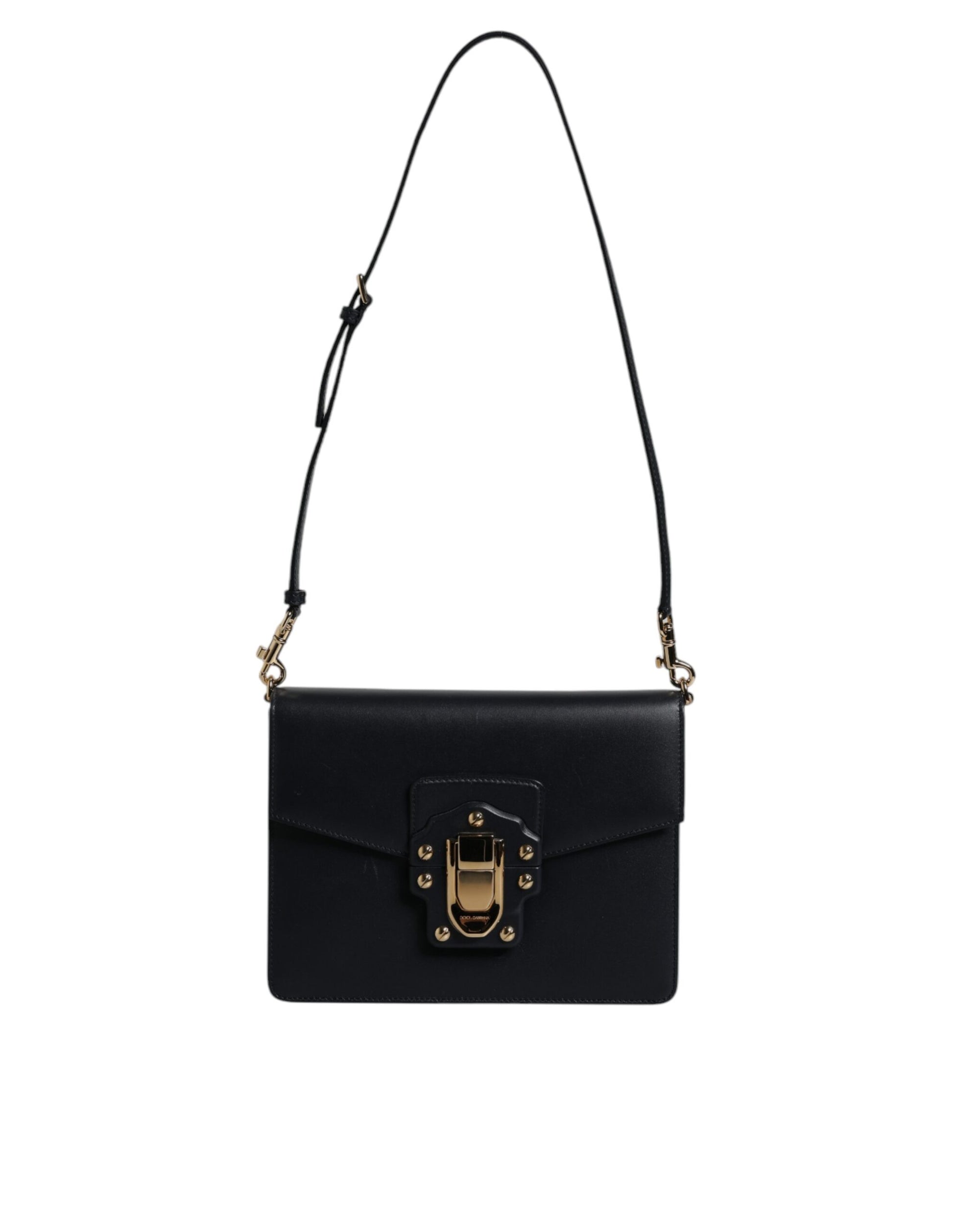 Dolce & Gabbana Black Calfskin Leather Shoulder Strap Bag by Dolce & Gabbana