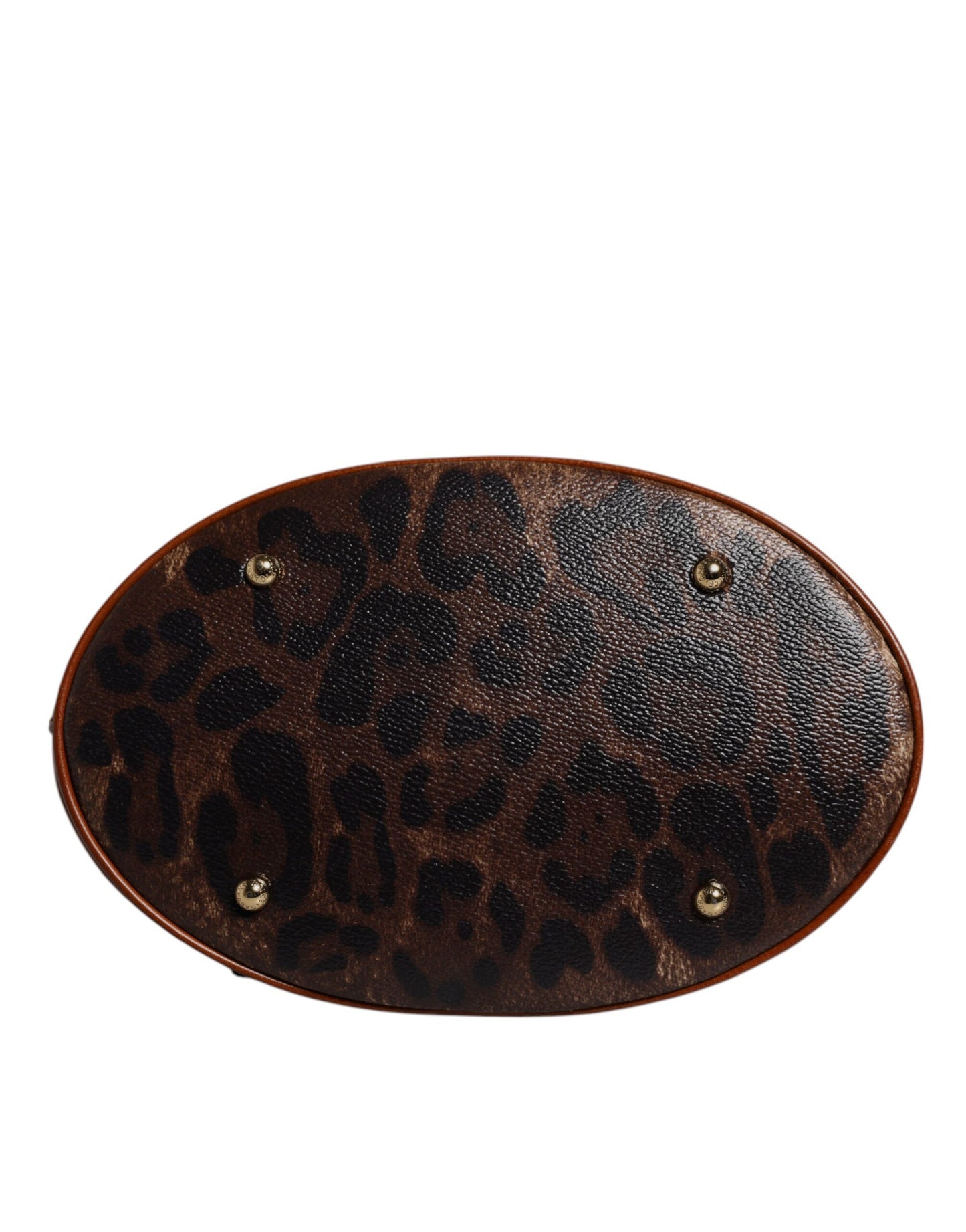 Sac fourre-tout à bandoulière en cuir léopard marron Dolce &amp; Gabbana