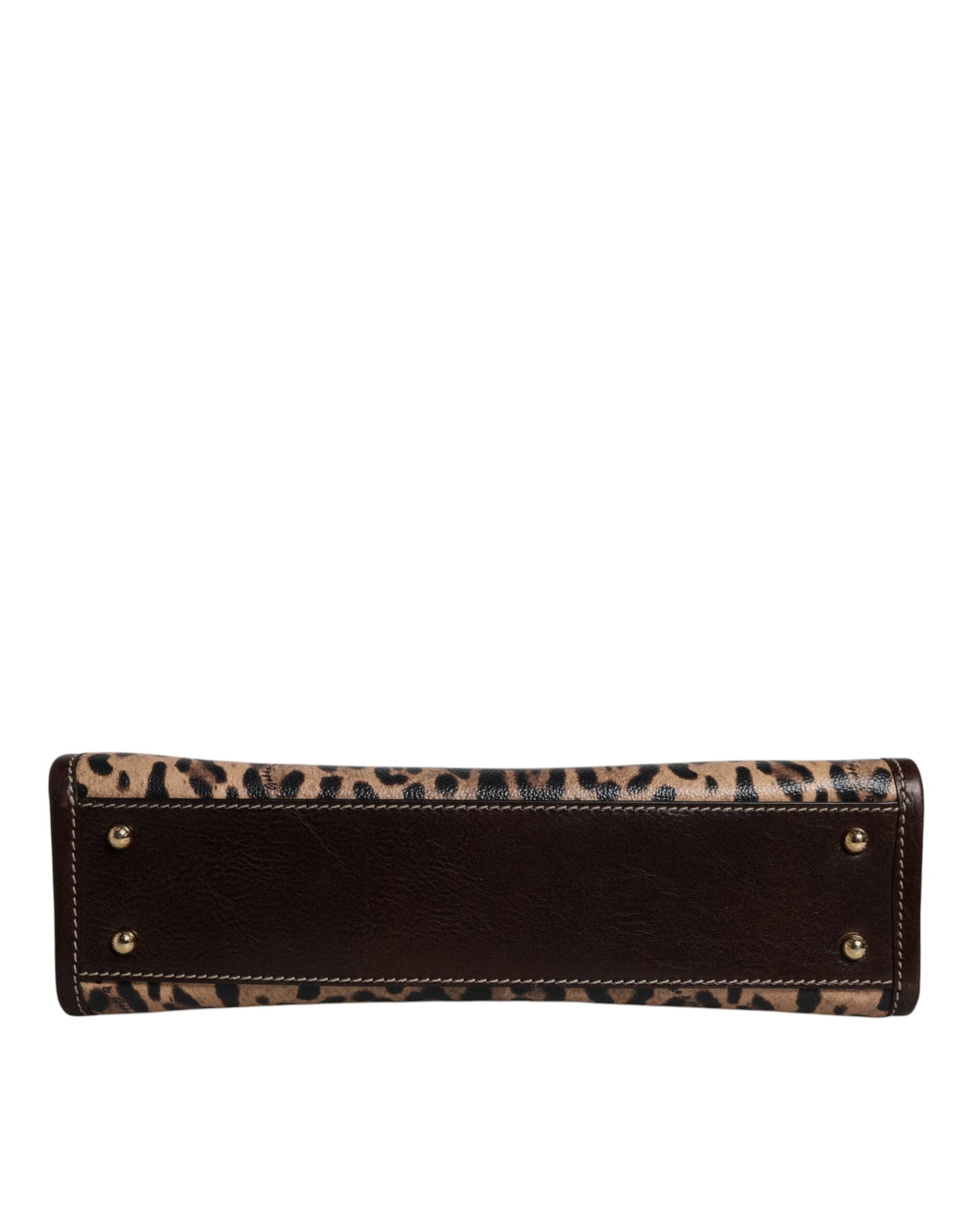 Sac fourre-tout à bandoulière en cuir léopard marron Dolce &amp; Gabbana