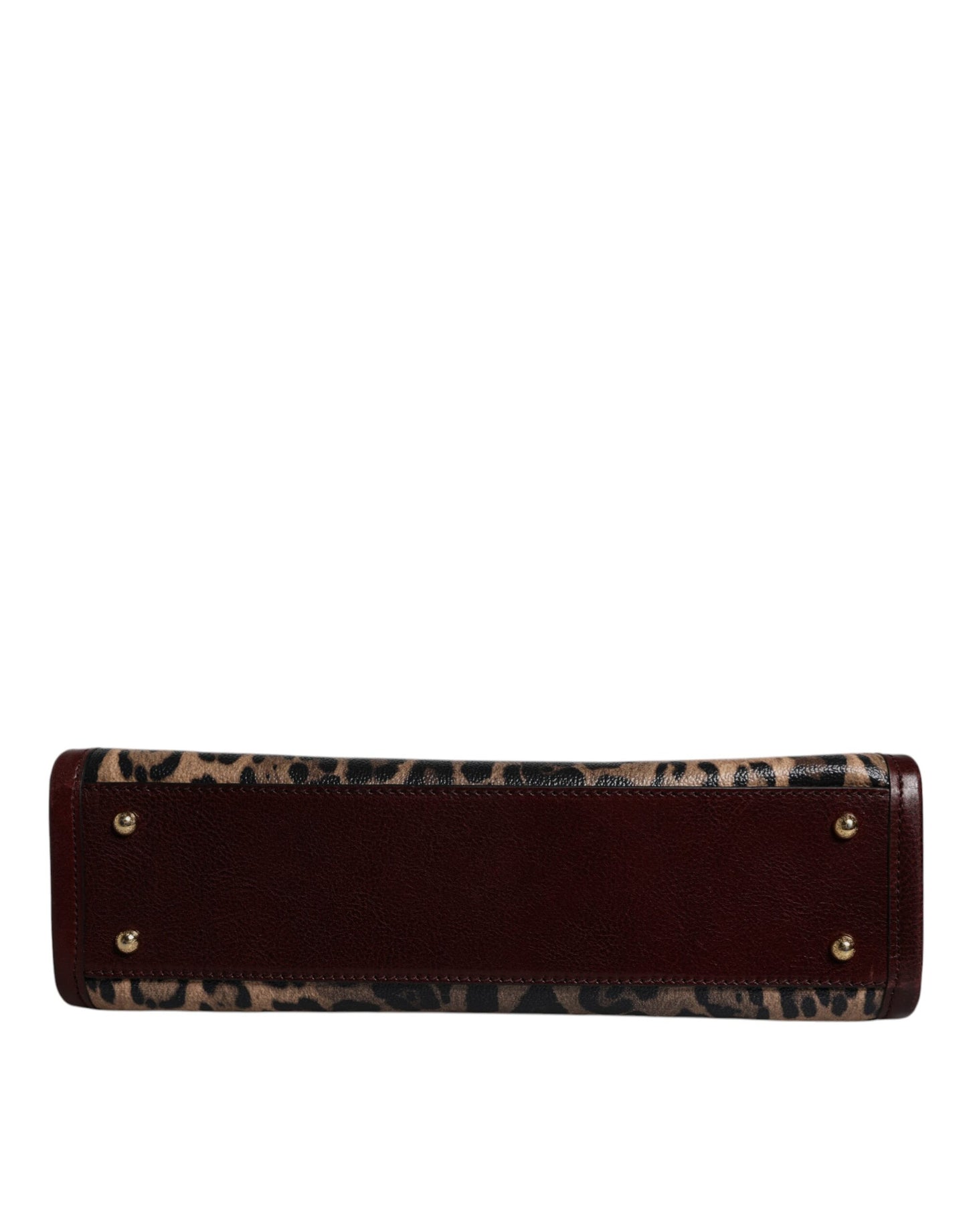 Sac fourre-tout à bandoulière en cuir léopard marron Dolce &amp; Gabbana
