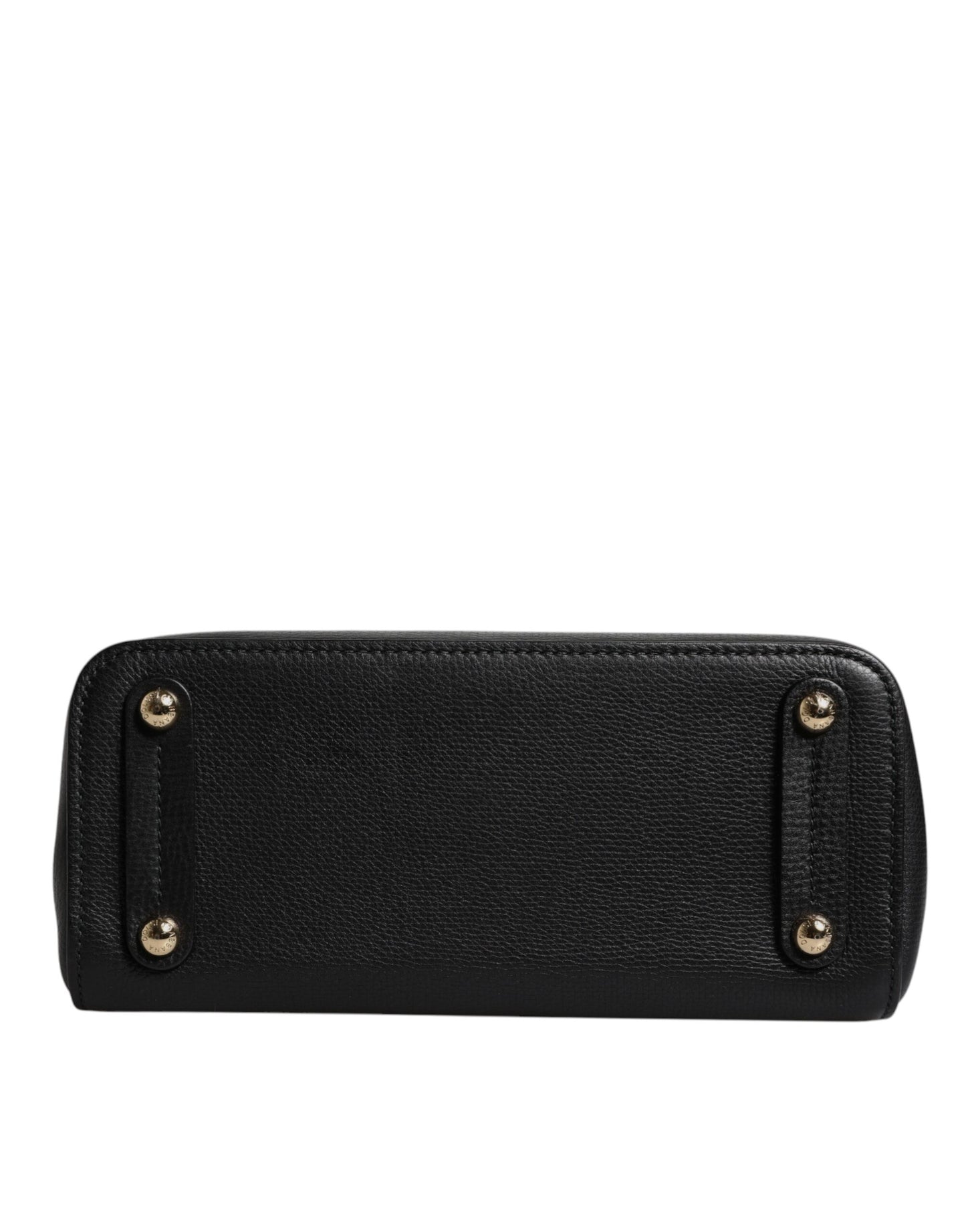Sac à main à bandoulière Dolce &amp; Gabbana en cuir de veau noir avec plaque logo